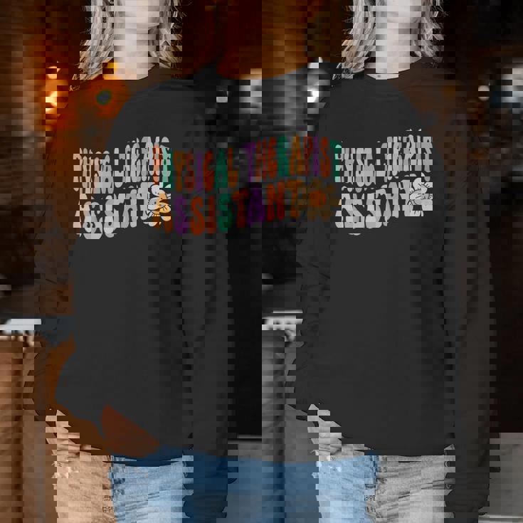 Groovy 理学療法士アシスタント デイジーフラワー レトロ Pta レディーススウェットシャツ 面白い贈り物