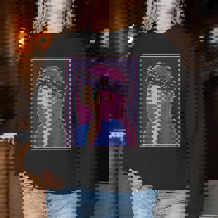 Hailatanad Anime Girl Japaneseaporwave Aesthetic レディーススウェットシャツ 面白い贈り物