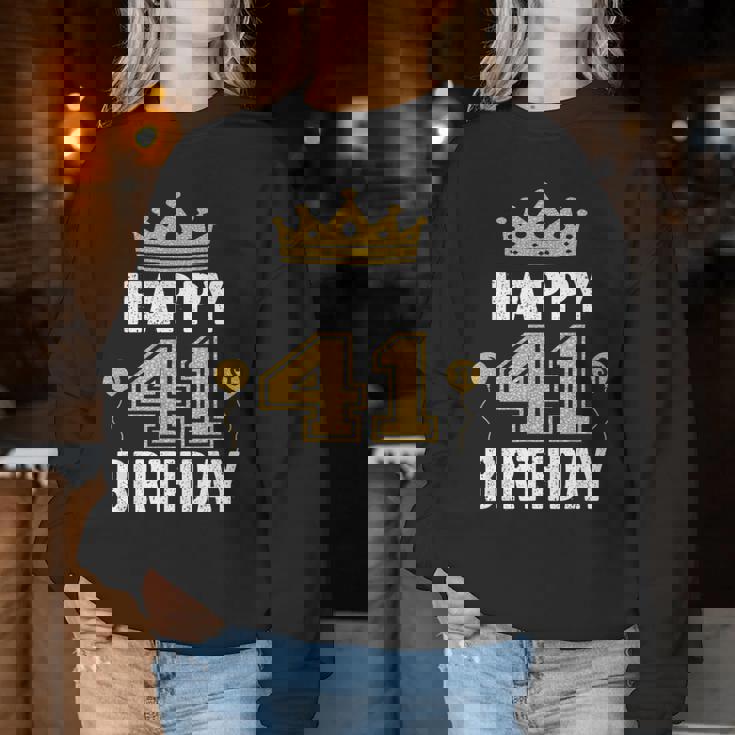 Happy 41St Birthday アイデア 41歳の男性と女性に レディーススウェットシャツ 面白い贈り物