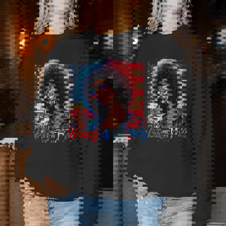 Happy 4Th Of July Black Girl Us Flag Melanin Afro African Women Sweatshirt Unique Gifts Happy 4Th Of July Black Girl Us Flag Melanin Afro African Women Sweatshirt Unique Gifts