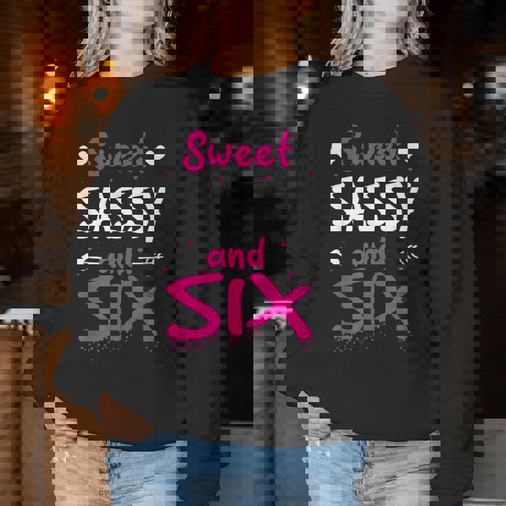 Happy 6Th Birthdayweetassy Andix Girls 6歳 レディーススウェットシャツ 面白い贈り物