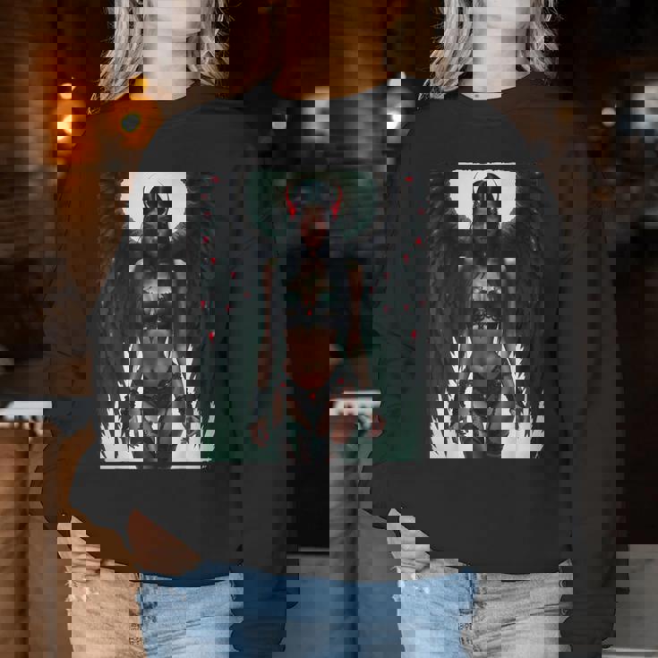 Hot Girl On 男性用 堕天使バトルレディ レディーススウェットシャツ 面白い贈り物