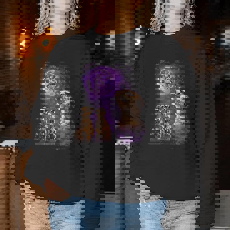 Howling At The Moon シャツ 面白いミーアキャットシャツ ミーアキャット レディーススウェットシャツ 面白い贈り物