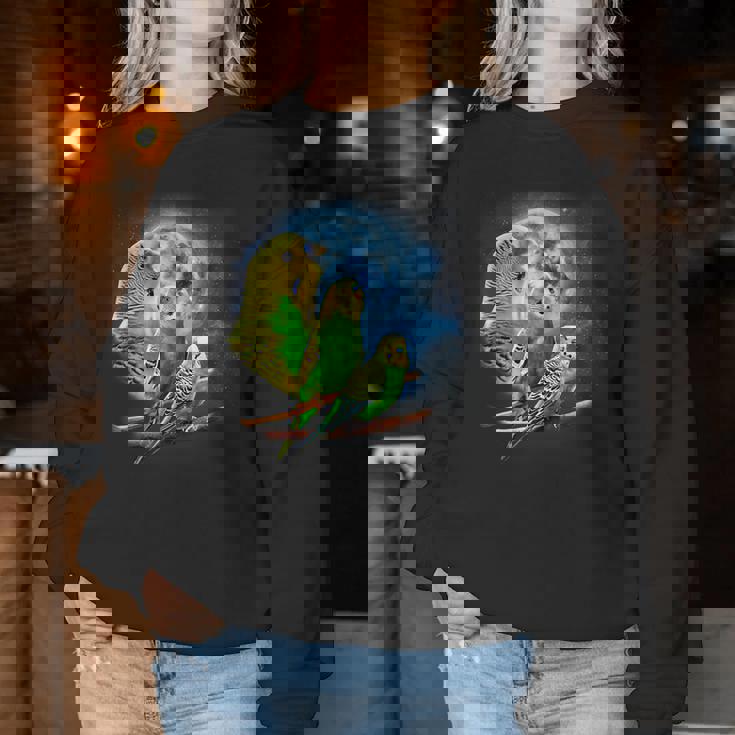 Howling At The Moon シャツ インコシャツ インコ セキセイインコ レディーススウェットシャツ 面白い贈り物