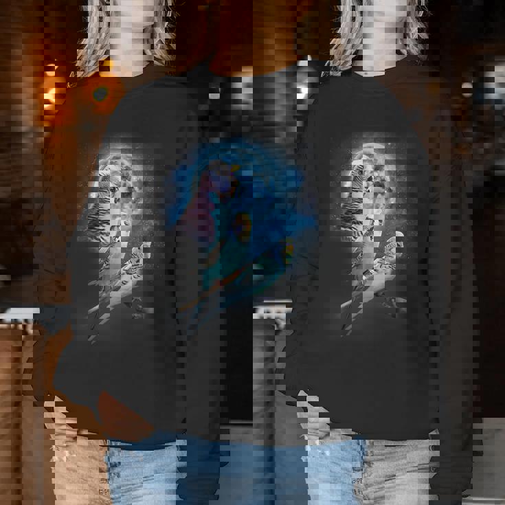 Howling At The Moon シャツ インコシャツ ファニーセキセイインコシャツ レディーススウェットシャツ 面白い贈り物