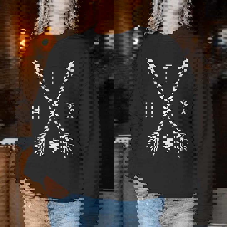 Htx Houston Women レディーススウェットシャツ 面白い贈り物