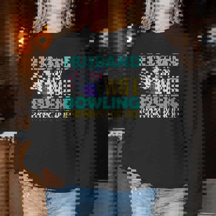 Husband And Wife Bowling Partners For Life おもしろボーリング レディーススウェットシャツ 面白い贈り物