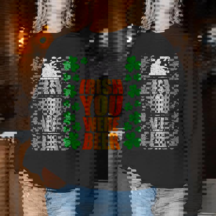 Irish You Were Beer 聖パトリックの日 ビアマグ 面白い レディーススウェットシャツ 面白い贈り物