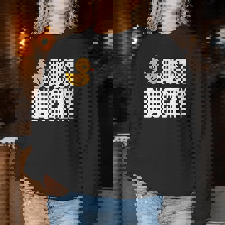 Just Duckyラバーダック レディーススウェットシャツ 面白い贈り物