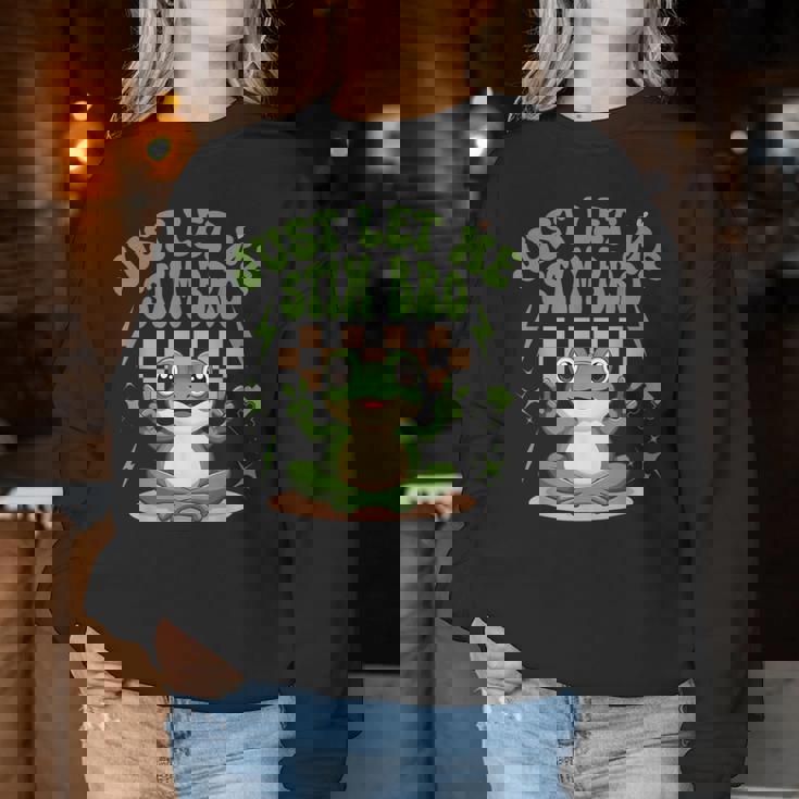 Just Let Metim Bro Groovy Let Metim Bro自閉症啓発 レディーススウェットシャツ 面白い贈り物