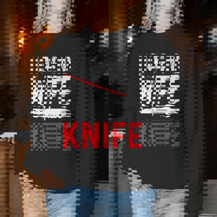 メンズ Knife Collector I Love My Wife ナイフ レディーススウェットシャツ 面白い贈り物
