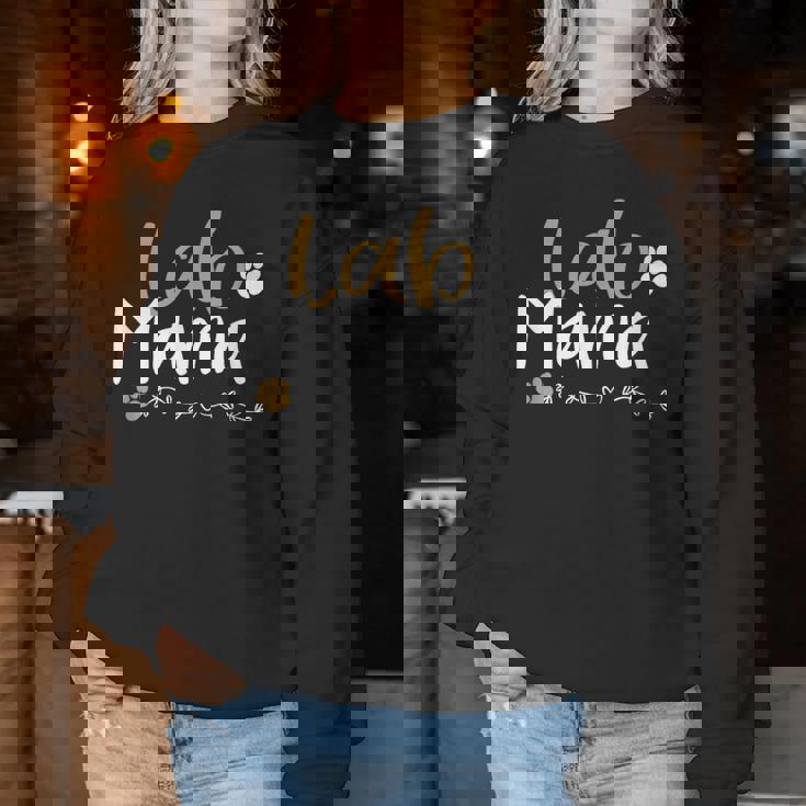 Lab Mom Lab Mama ラブラドールレトリバー シャツ かわいいペット愛好家 犬 レディーススウェットシャツ 面白い贈り物