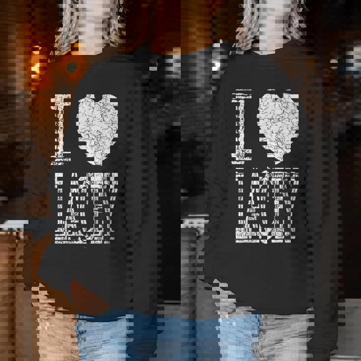 I Love Lacey バレンタイン ガールフレンド 女の子 娘 ハート 妻 レディーススウェットシャツ 面白い贈り物