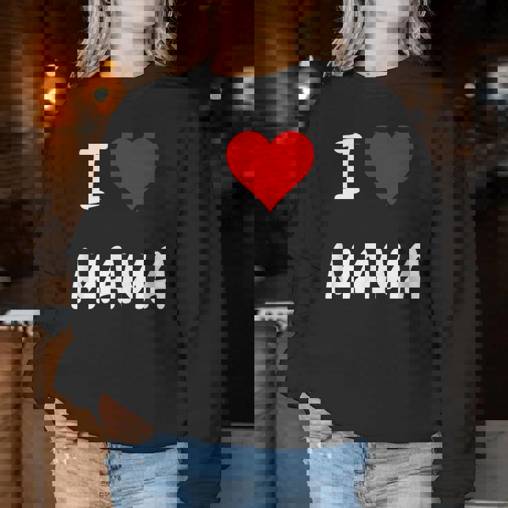 I Love Mama Children Love Heart ベビーチャイルドギフト お母さん レディーススウェットシャツ 面白い贈り物