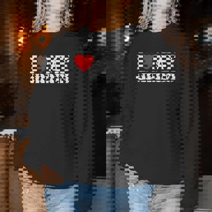 I Love My Girlfriend I Heart My Gf バレンタインデー レディーススウェットシャツ 面白い贈り物