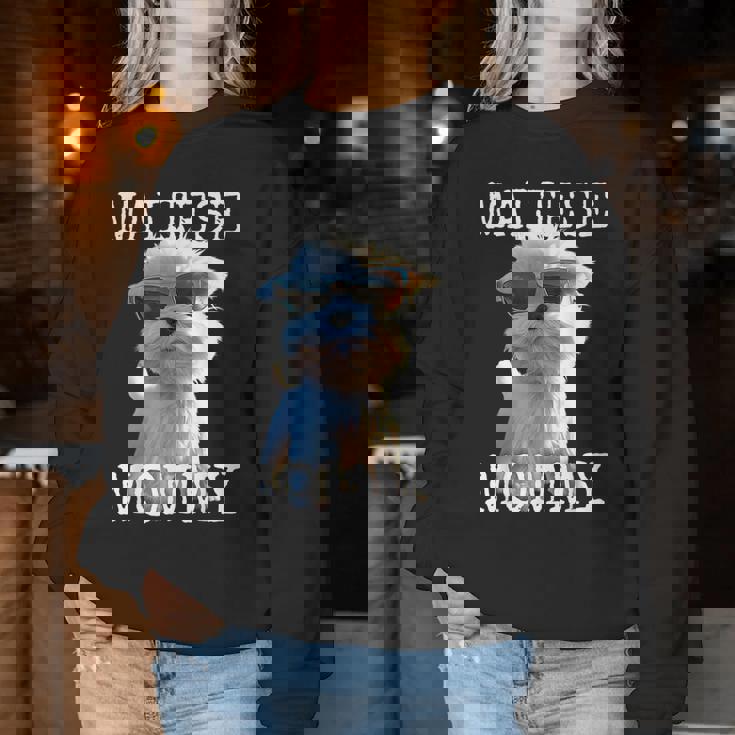 Maltese Mommyマルチーズ ママ 犬 お母さん 母の日 お母さん スウィート・マルチーズ レディーススウェットシャツ 面白い贈り物