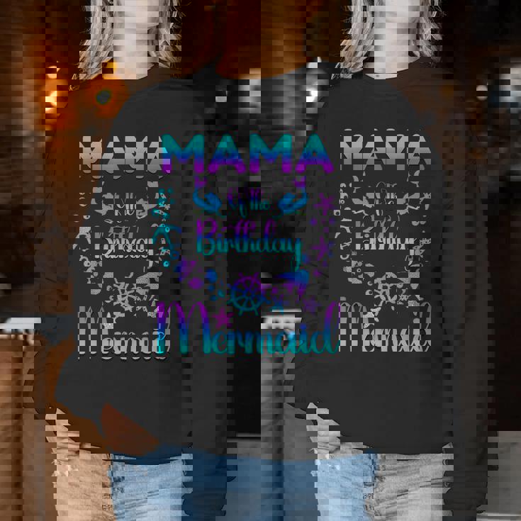 Mama Of The Birthday マーメイドファミリーマッチング レディーススウェットシャツ 面白い贈り物