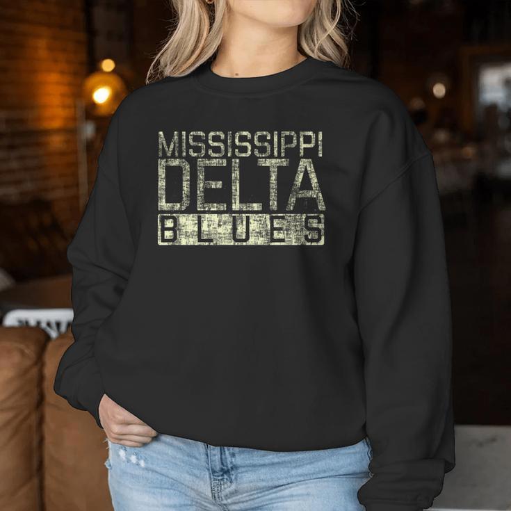 Mississippi Delta Blues Intage Retro Envejecida Sudadera Mujer Regalos divertidos