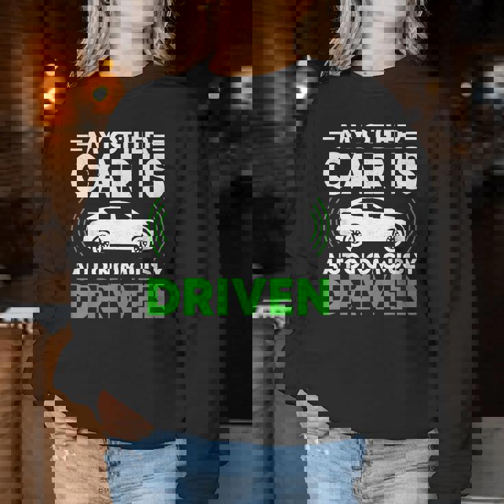 My Other Car Is Autonomally Drived Tech ユーモア レディーススウェットシャツ 面白い贈り物