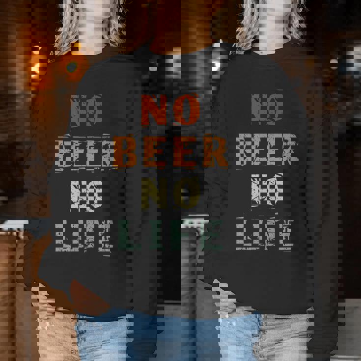 No Beer No Life Lover ファン ヴィンテージスタイル ラガー 生ビール レディーススウェットシャツ 面白い贈り物