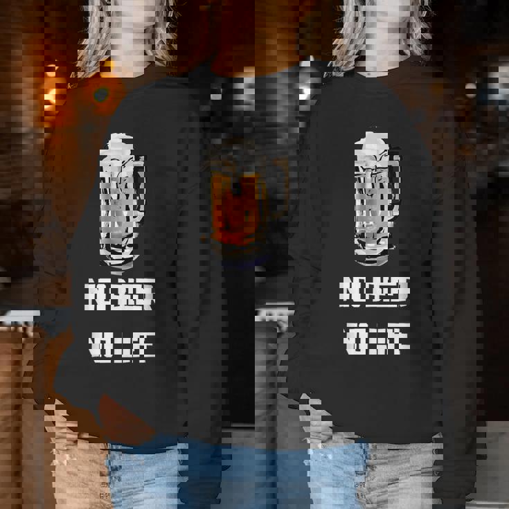No Beer No Life レディーススウェットシャツ 面白い贈り物