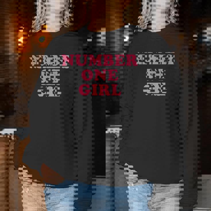 Number One Girl レディーススウェットシャツ 面白い贈り物