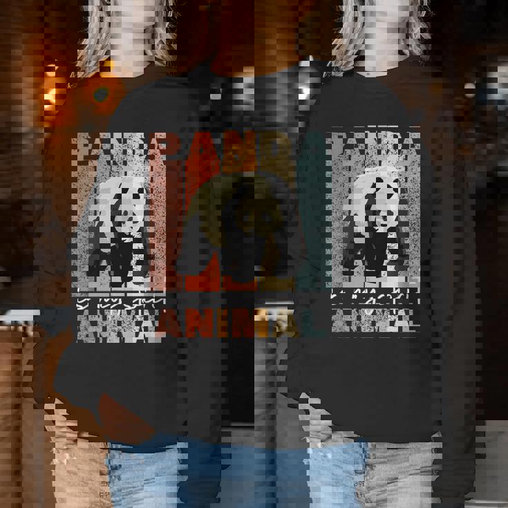 Panda Is Mypirit Animal かわいいパンダヴィンテージパンダ レディーススウェットシャツ 面白い贈り物