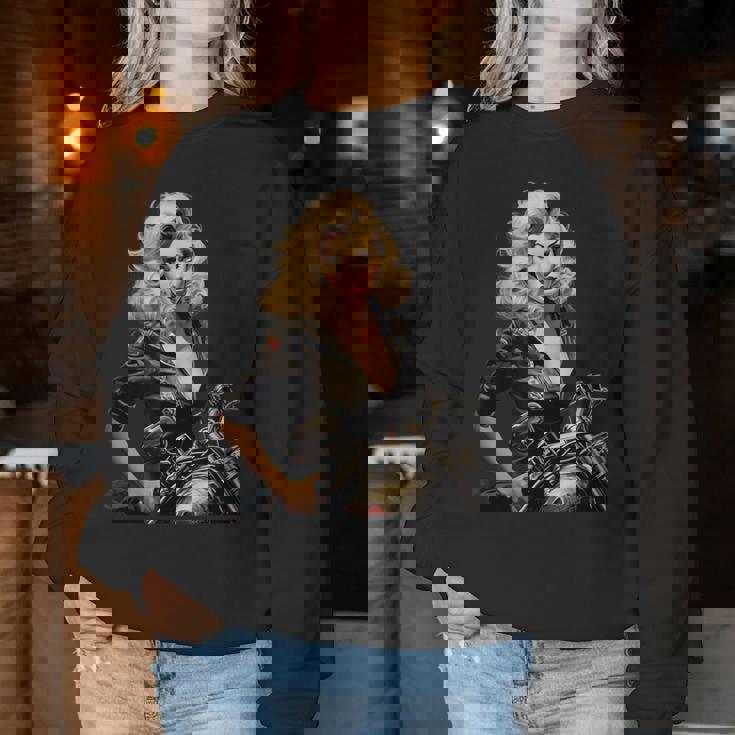 Pinup Girl バイカー オートバイ ライダー ヴィンテージ レディーススウェットシャツ 面白い贈り物