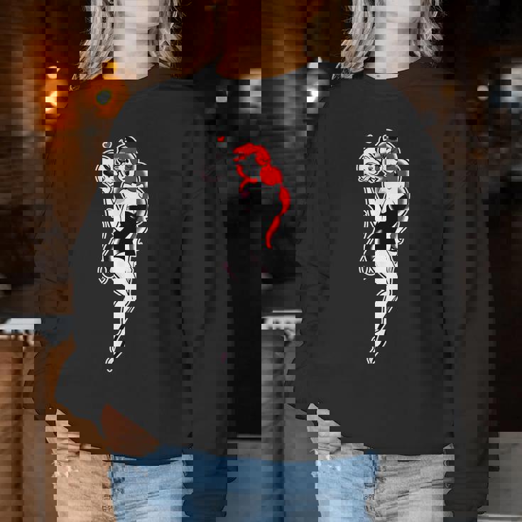 Pretty Girl Devil ピンナップガール トラディショナルフラッシュ レディーススウェットシャツ 面白い贈り物