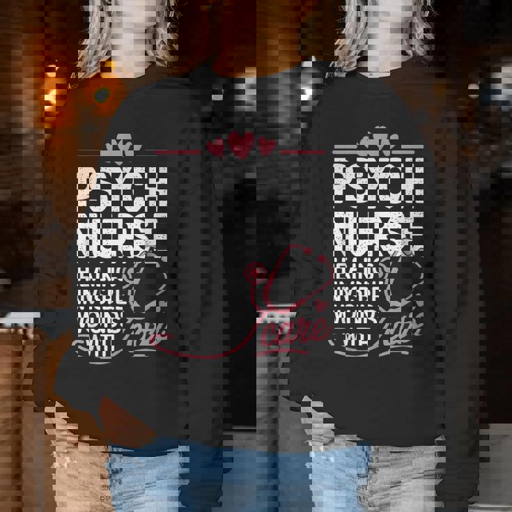 Psych Nurse Mental Health Psychiatric Nursing Appreciation レディーススウェットシャツ 面白い贈り物