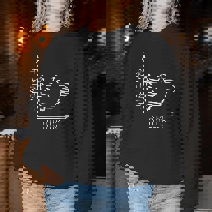 Rabbit Duck ウィトゲンシュタイン ラビットダック 哲学者 レディーススウェットシャツ 面白い贈り物