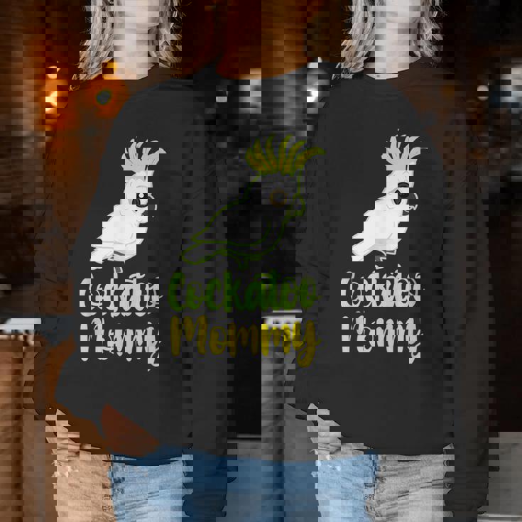 Retro Cockatoo Mother Mom Cockatoo Mommy Cockatiel レディーススウェットシャツ 面白い贈り物