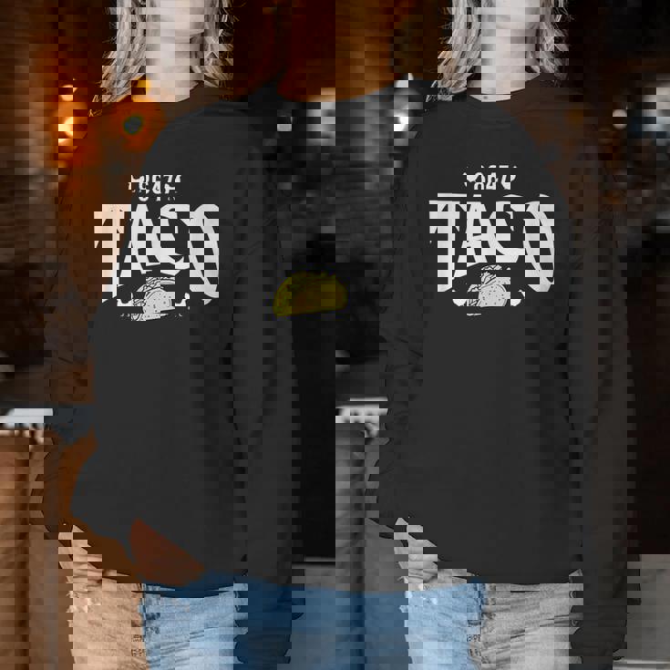 Taco Trump Always Chickens Out 面白いパロディ レディーススウェットシャツ 面白い贈り物