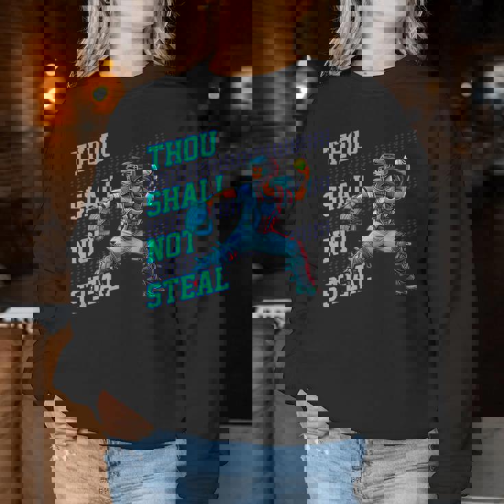 Thouhall Notteal Girls ソフトボールキャッチャー選手名言 レディーススウェットシャツ 面白い贈り物