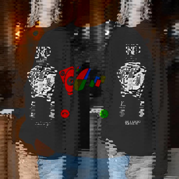 Uno Calls And I Must Be For Children レディーススウェットシャツ 面白い贈り物