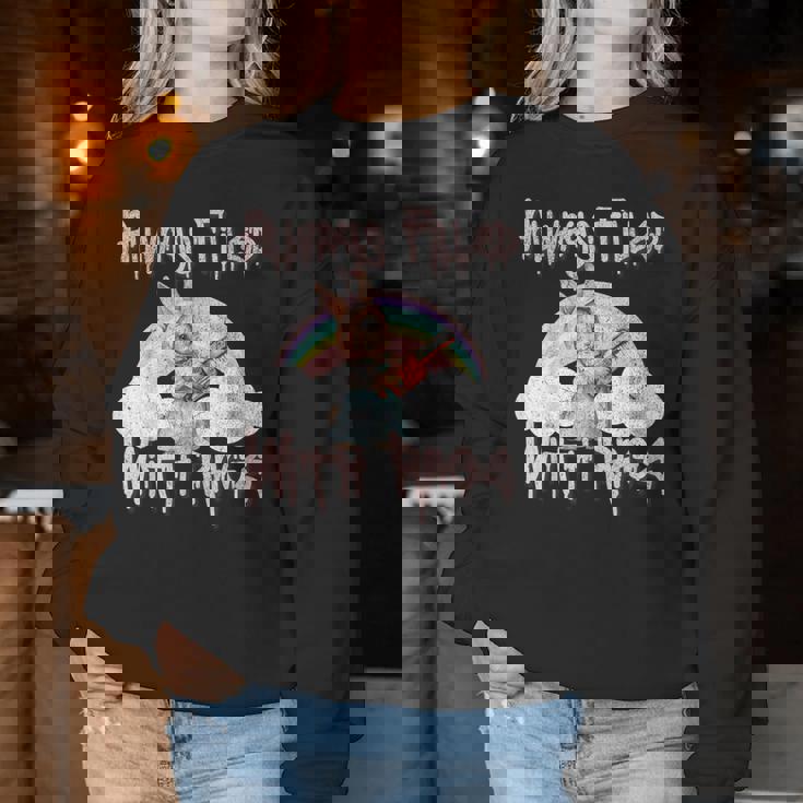 Vintage Chainsaw Bunny Rage Horror Movie Graphic レディーススウェットシャツ 面白い贈り物