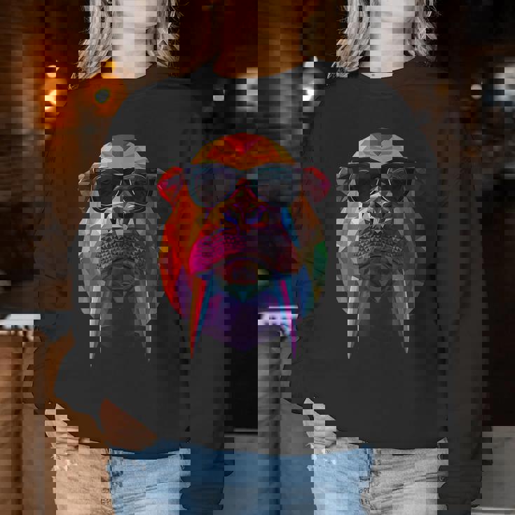 Walrus Dad Mom クールサングラス セイウチ レディーススウェットシャツ 面白い贈り物