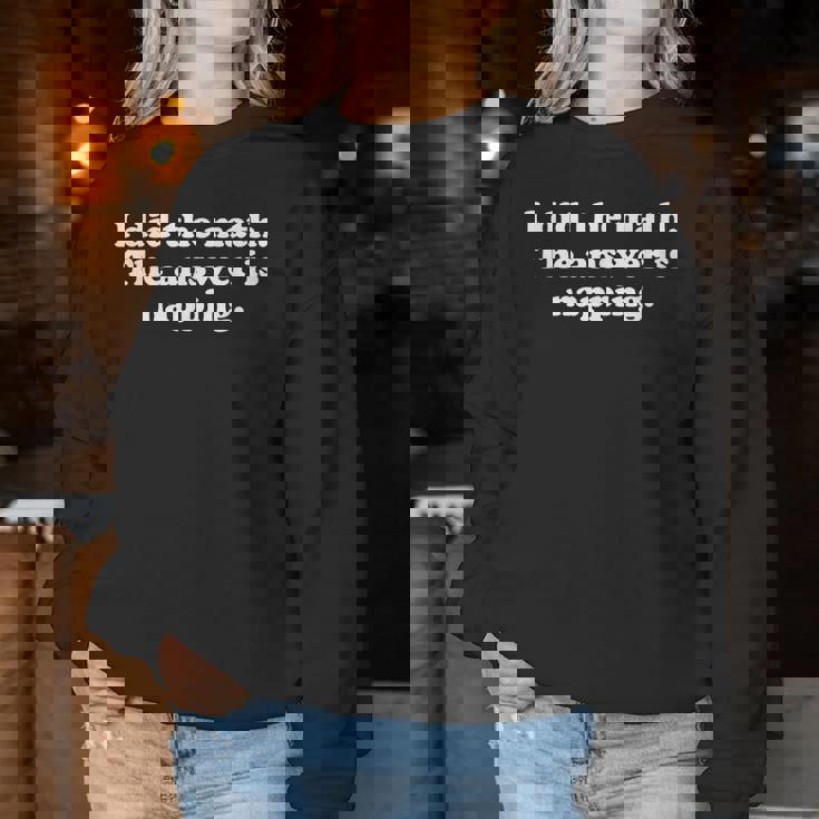 おもしろ昼寝や昼寝 女の子 男の子 男性 女性 レディーススウェットシャツ 面白い贈り物