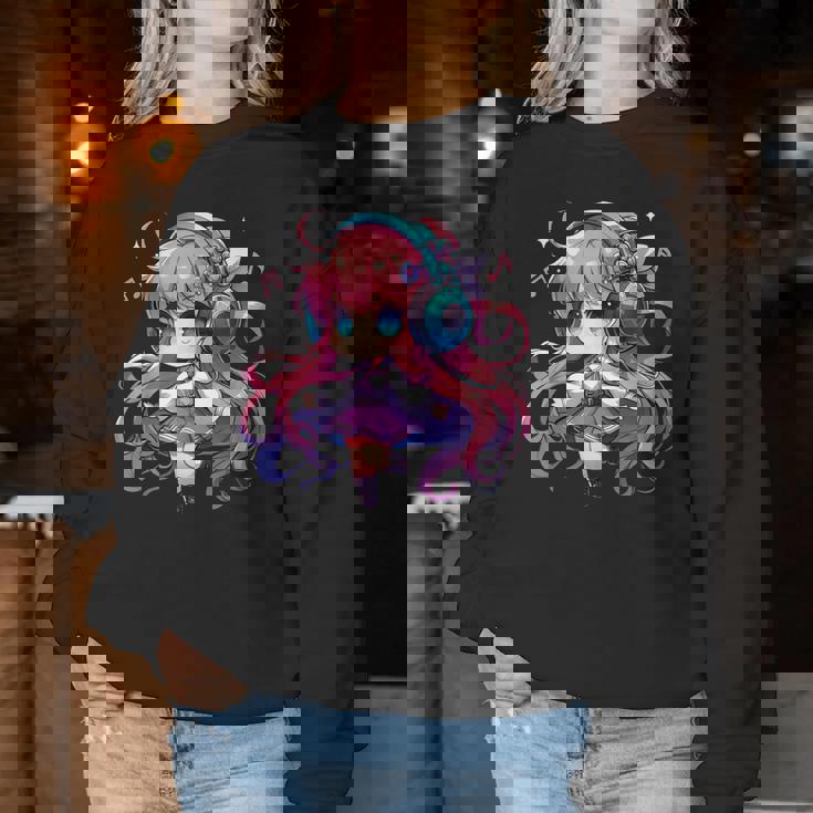 かわいい ちびアニメ 女の子 アニメ グッズ かわいい 日本の漫画ファン レディーススウェットシャツ 面白い贈り物