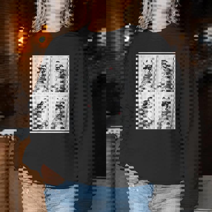 かわいい リスの顔 ペット フォトブース キッズ 若者 男の子 男性 女の子 レディーススウェットシャツ 面白い贈り物