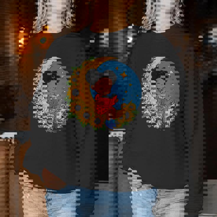 かわいいトップアフリカ系アメリカ人の黒人の女の子 レディーススウェットシャツ 面白い贈り物