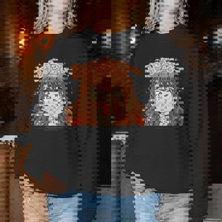 ひなビタスタンプ まり花03「ふおおお…」 レディーススウェットシャツ 面白い贈り物