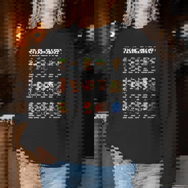 イタリアン ブレイン ミーム キャラクター かわいい 子供 男性 女性 レディーススウェットシャツ 面白い贈り物