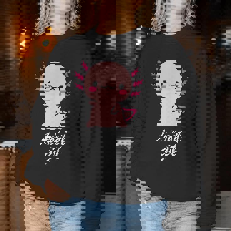 ウーパールーパーの女の子 レディーススウェットシャツ 面白い贈り物