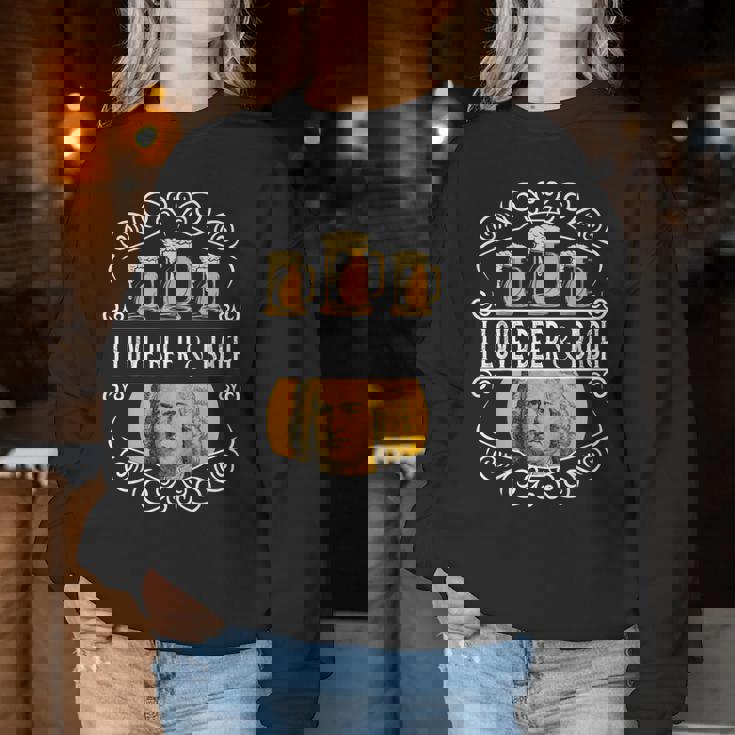 オクトーバーフェスト I Love Beer Bier & German クラシックミュージック レディーススウェットシャツ 面白い贈り物