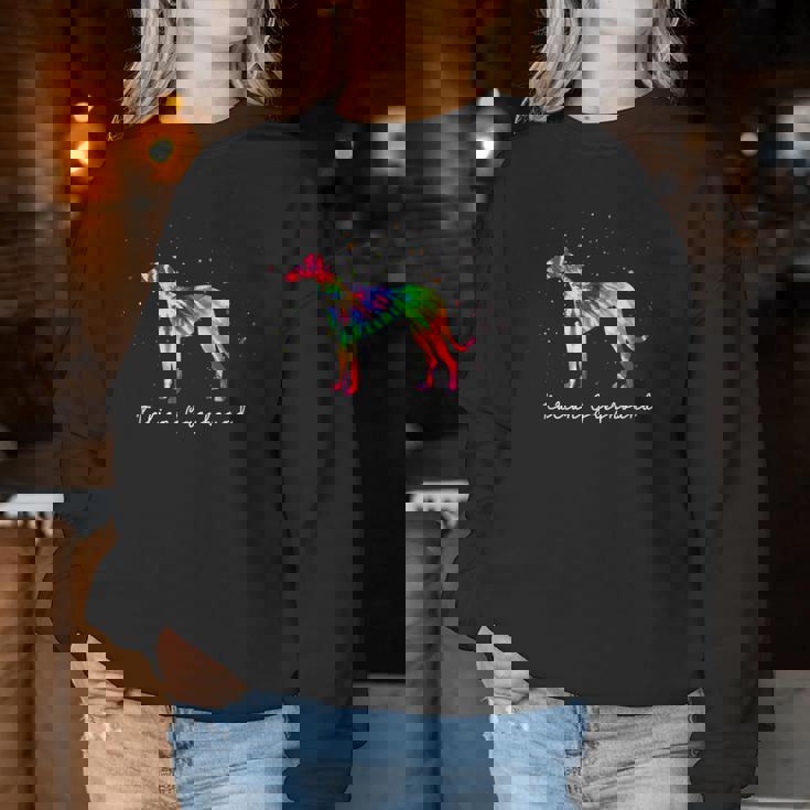 カラフル イタリアン グレイハウンド 犬 お母さん ギフト イタリアン グレイハウンド レディーススウェットシャツ 面白い贈り物