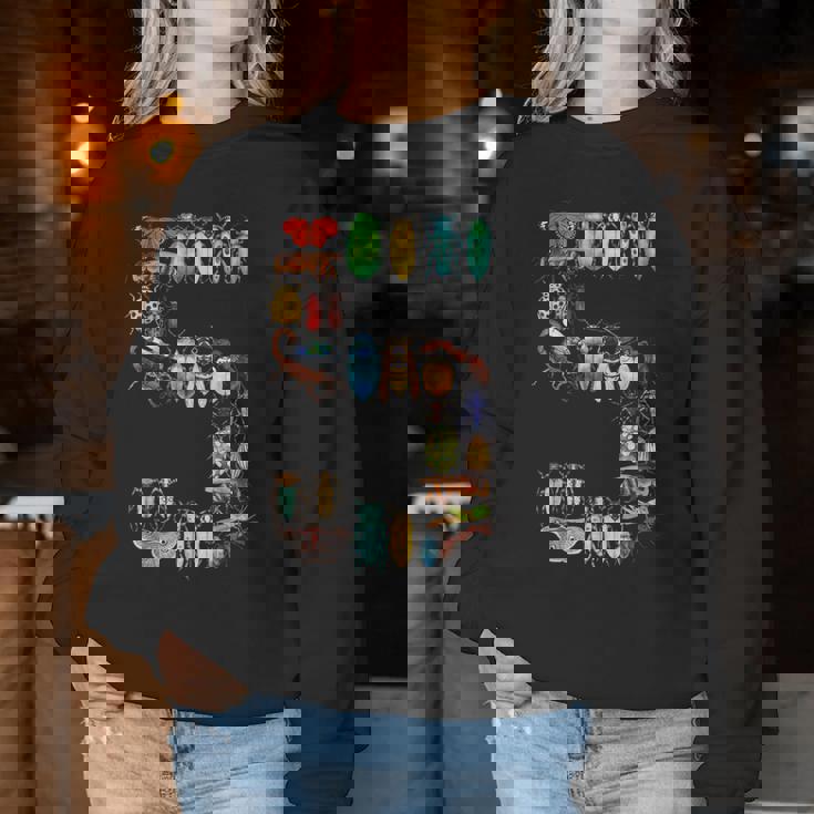 キッズ 5歳 誕生日 虫 虫 カブトムシ 男の子 女の子 5歳 レディーススウェットシャツ 面白い贈り物