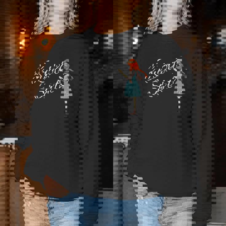 キンドレッドスピリッツ 赤髪三つ編みの女の子 レディーススウェットシャツ 面白い贈り物