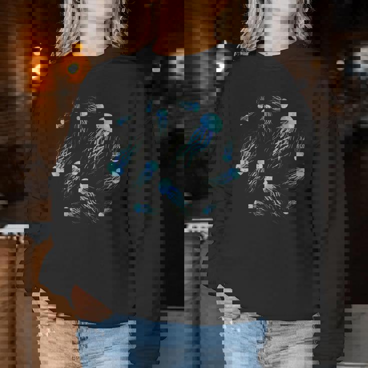 クラゲ柄 海洋生物 海洋生物 海洋生物 女の子 レディーススウェットシャツ 面白い贈り物