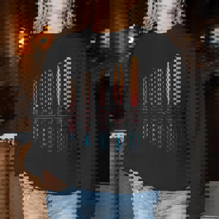 サーフボード サーファー ポートフォリオ サーフボード サーフィン 男の子 女の子 サーフ レディーススウェットシャツ 面白い贈り物